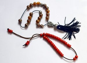 A pair of komboloi, or worry beads.