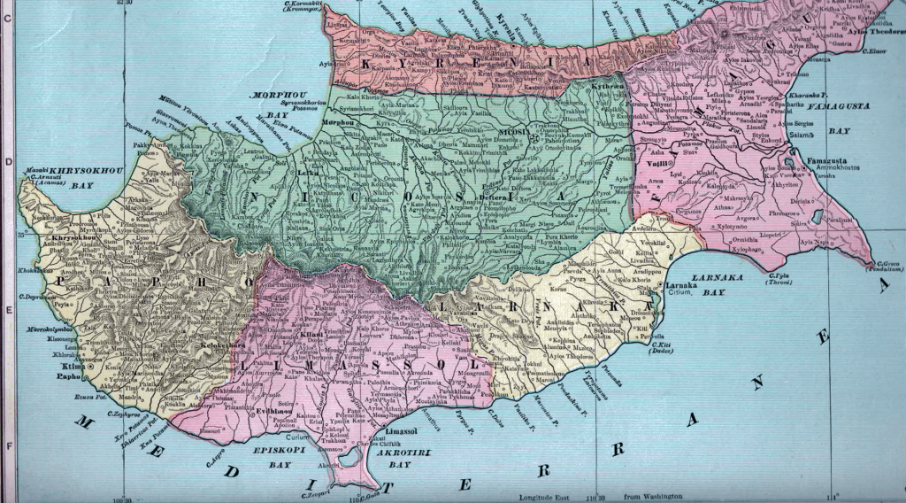 1899 Cypriot map excluding Famagusta.