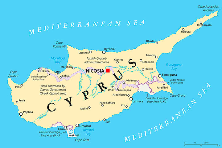 Cyprus Political Map