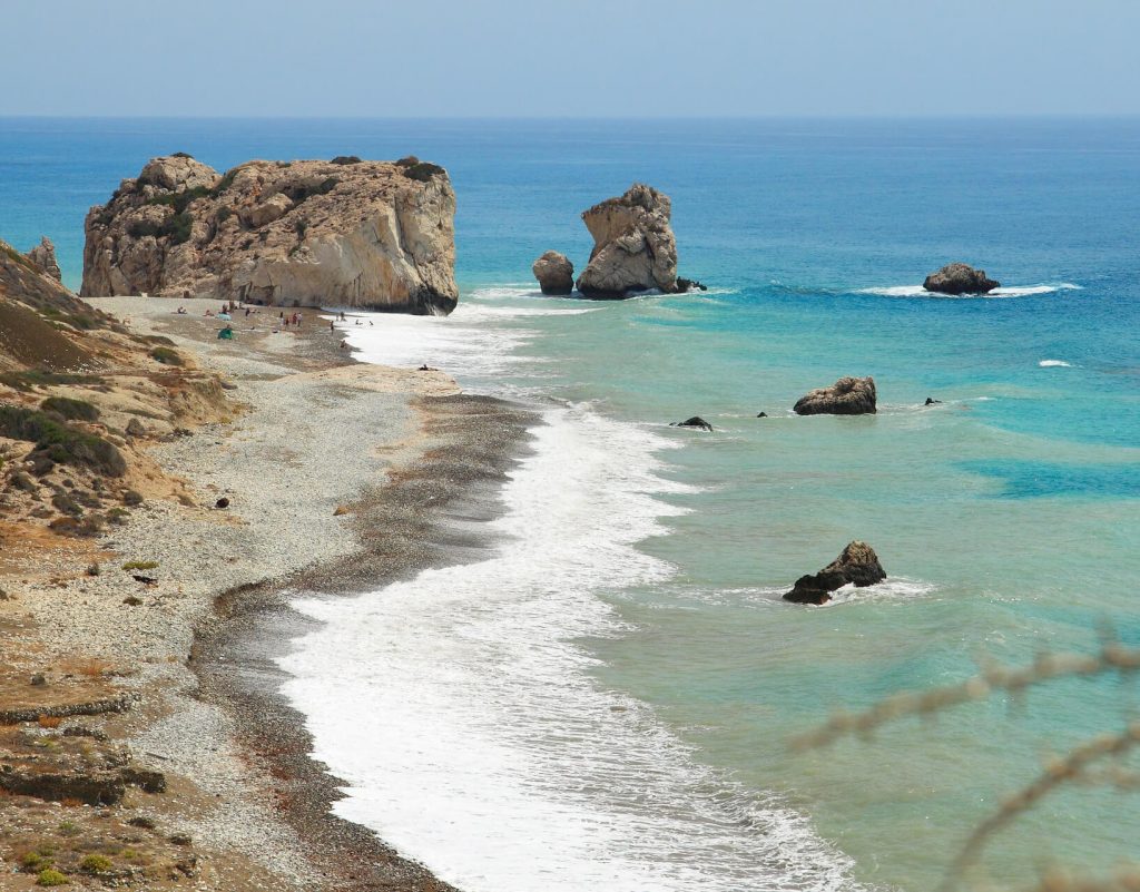 petra tou romiou beach scene