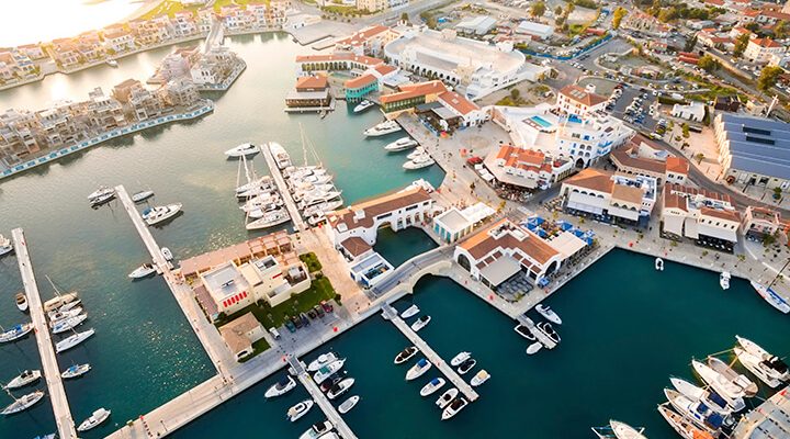 Aerial view of the Limassol Marina