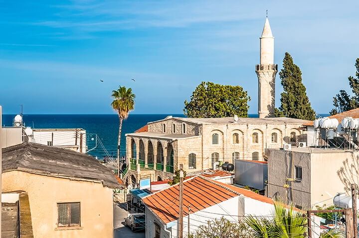 The old town of Larnaca in the historic district.