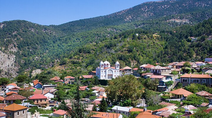 The village of Pedoulas in the Troodos Mountains.