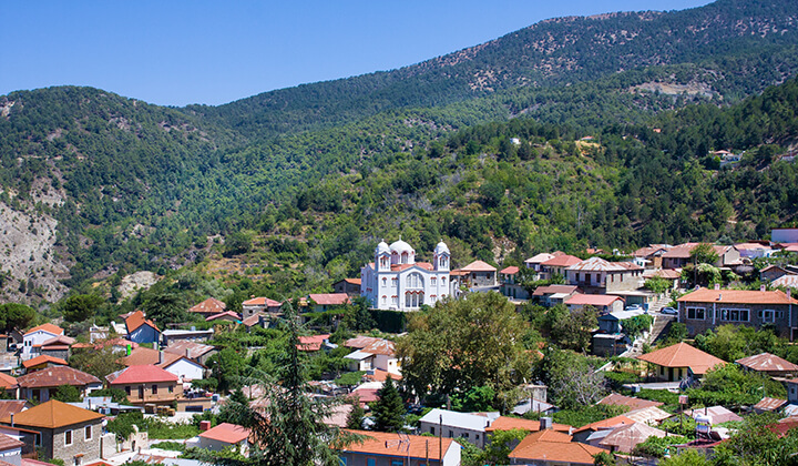The village of Pedoulas in the Troodos Mountains.
