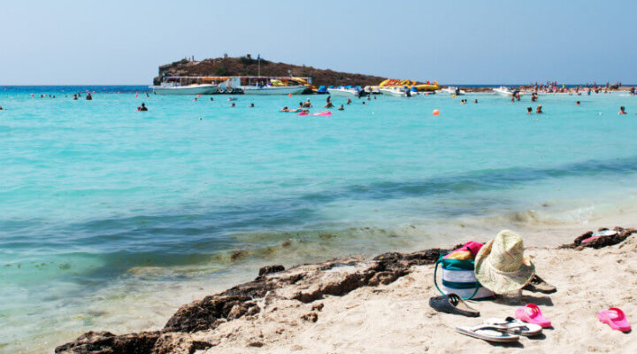 Protaras sandy beach scene