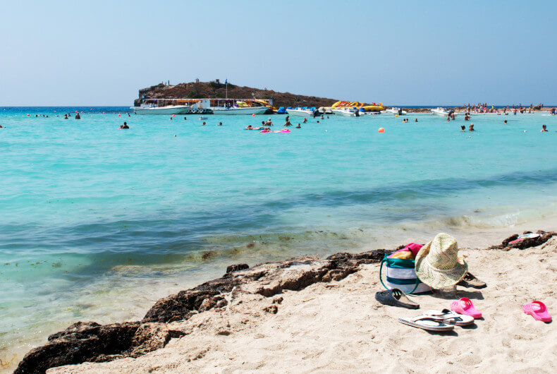 Protaras sandy beach scene